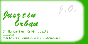 jusztin orban business card