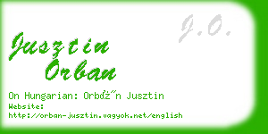 jusztin orban business card